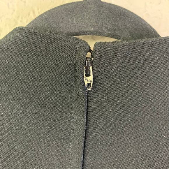 AKIRA Dress 8 Vintage Union Made 100% Silk Scallop V Neckline Midi Hidden Zipper - Picture 9 of 13